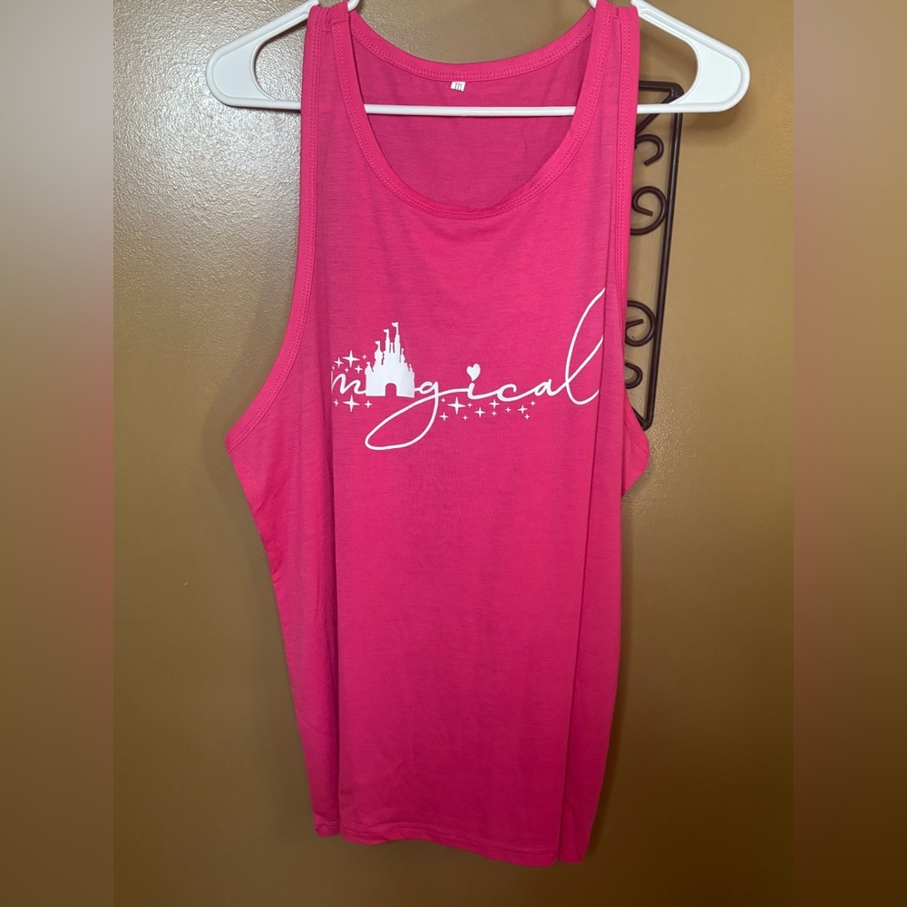Women’s Dark Pink Magical Castle Tank Tee XL